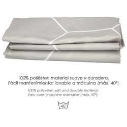 Cortina Ducha Formas Geométricas Beige 180x200 cm. Impermeable