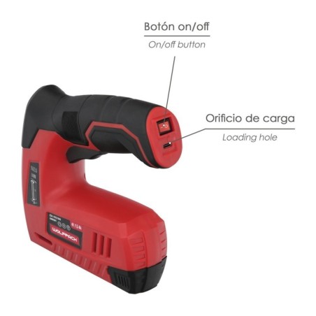 Clavadora Grapadora Recargable, Pistola Grapas y Clavos, Clavadora a Batería, 1.500 mAh, 40 Grapas Minuto Con Grapas y Clavos