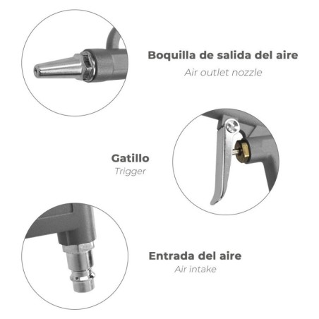 Pistola Soplado Aire Comprimido Con Adaptador Rápido, Pistola Aire Compresor, Pistola Soplado Compresor, Pistola Sopladora Aire