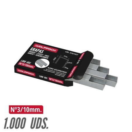 Grapas Para Clavadora Eléctrica N.º 3 10x11,4 mm. Caja 1.000 Piezas. Grapas Tipo 53. Grapas Grapadora,