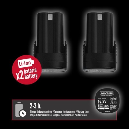 Tijera Podar A Batería 16,8v/2ah Incluye 2 Baterías y Maletín