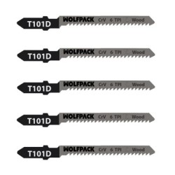 Hojas Sierra Calar Para Contrachapado Corte Grueso 5 Piezas. Hoja Cromo Vanadio 58. Vástago T Universal